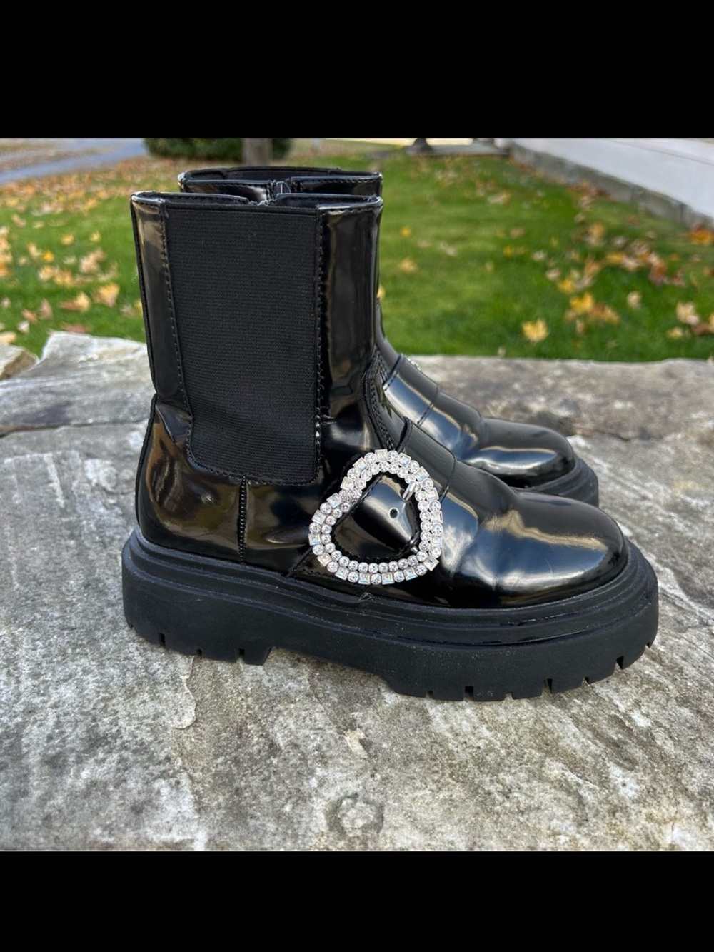 Zara Kids Heart Buckle Boots Size 1.5